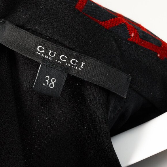 Gucci PF/15 Black Crepe Embellished Collared Sleeveless Blouse - Picture 7 of 11